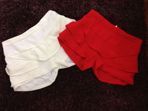 Saia Shorts Crepe com babado
